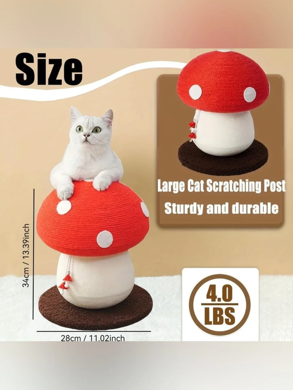 NWT Mushroom Cat Scratcher (Still in shipping bag, shown in pictures from China)